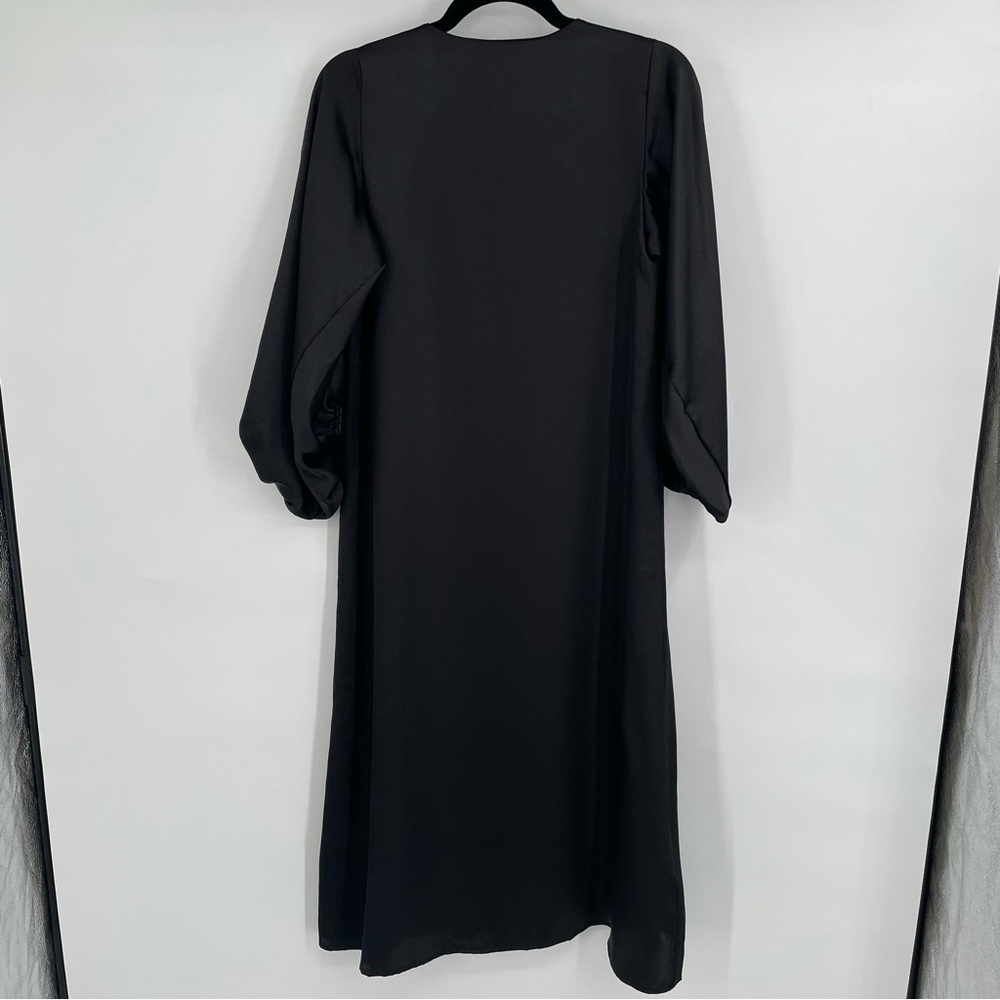 Vici Black Satin Midi Dress - Picture 8 of 12